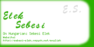 elek sebesi business card